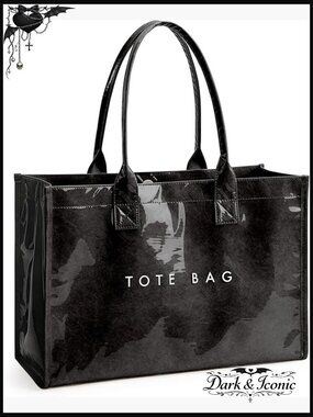 PVC Kraft Paper Tote Bag Work Handbag Purses Top Handle Large Capacity